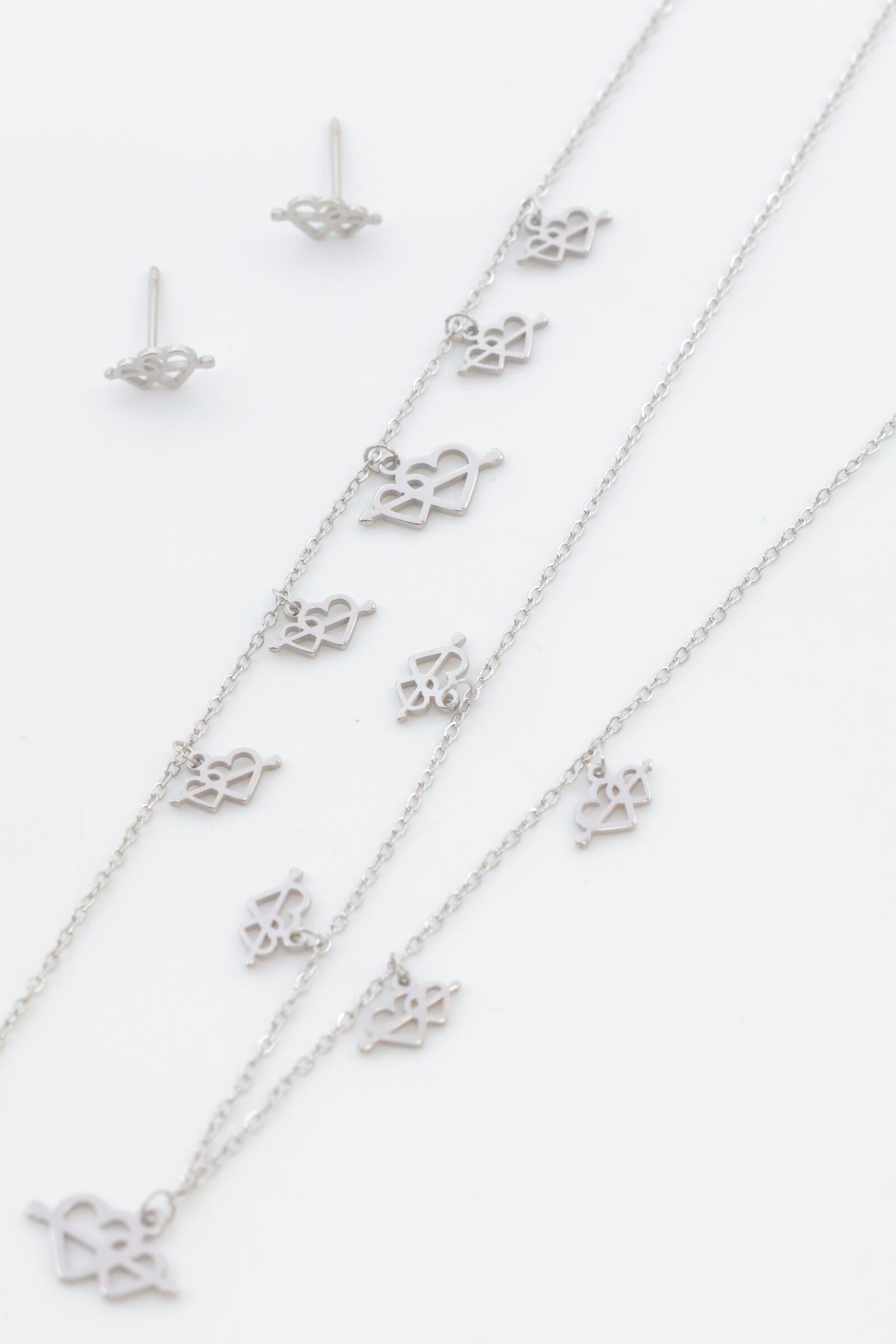 Parure de bijoux en acier inoxydable - ARGENT