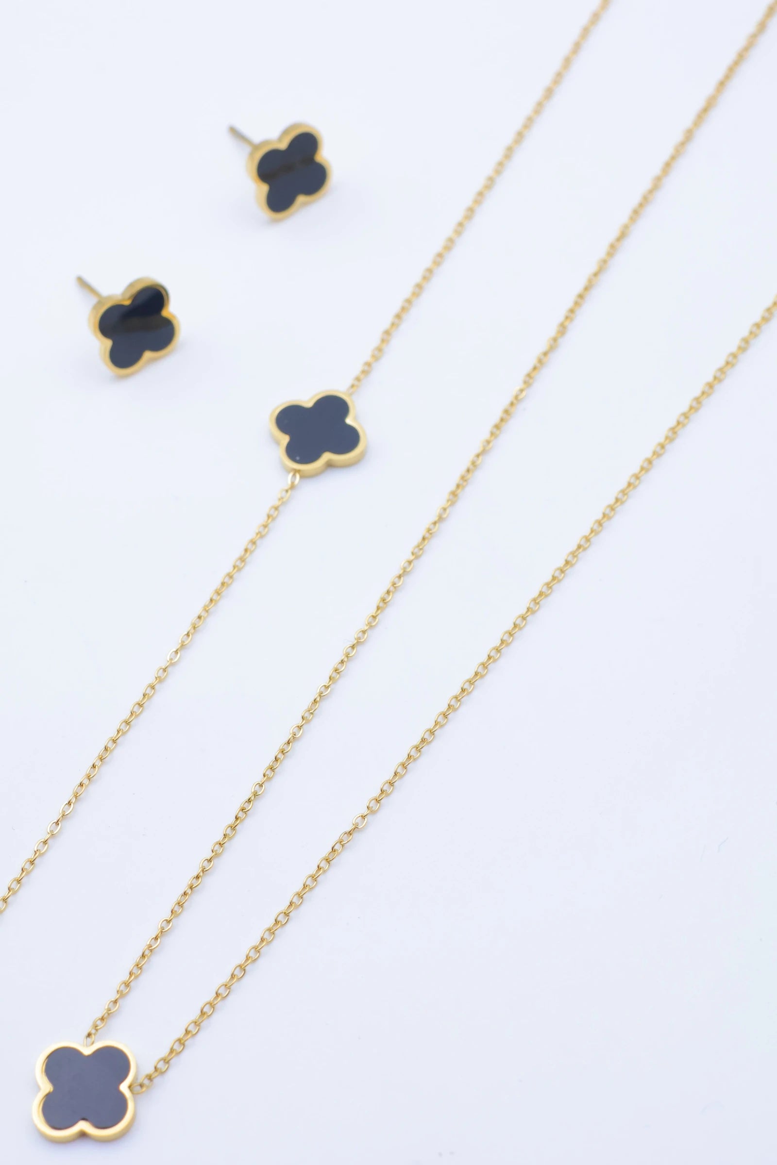 Parure de bijoux en acier inoxydable - NOIR