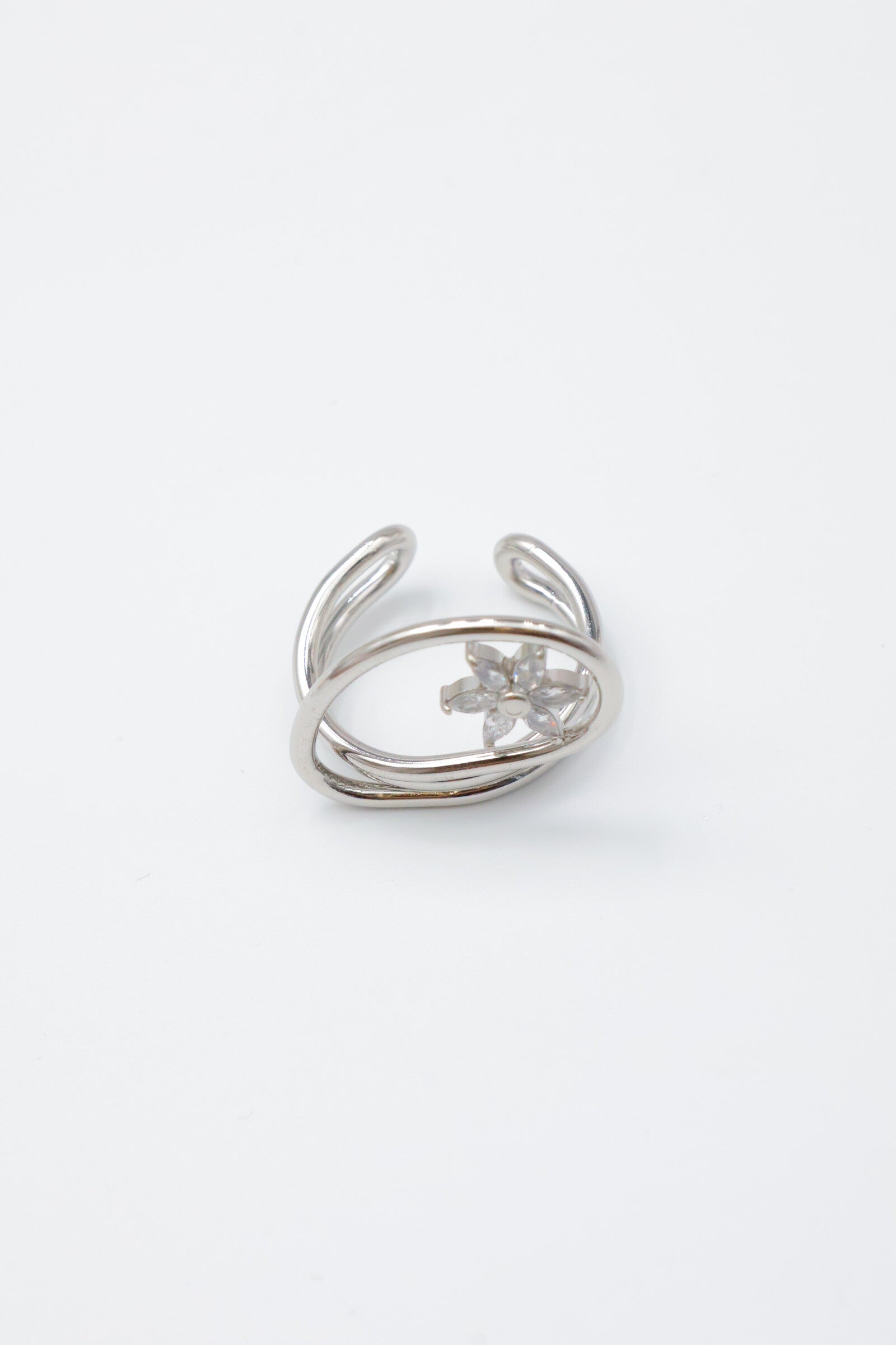 Bague ajustable en acier inoxydable - ARGENT