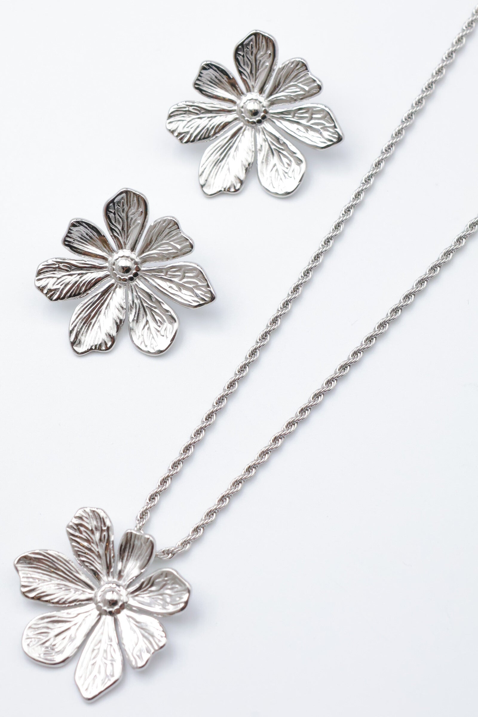 Parure de bijoux en acier inoxydable - ARGENT