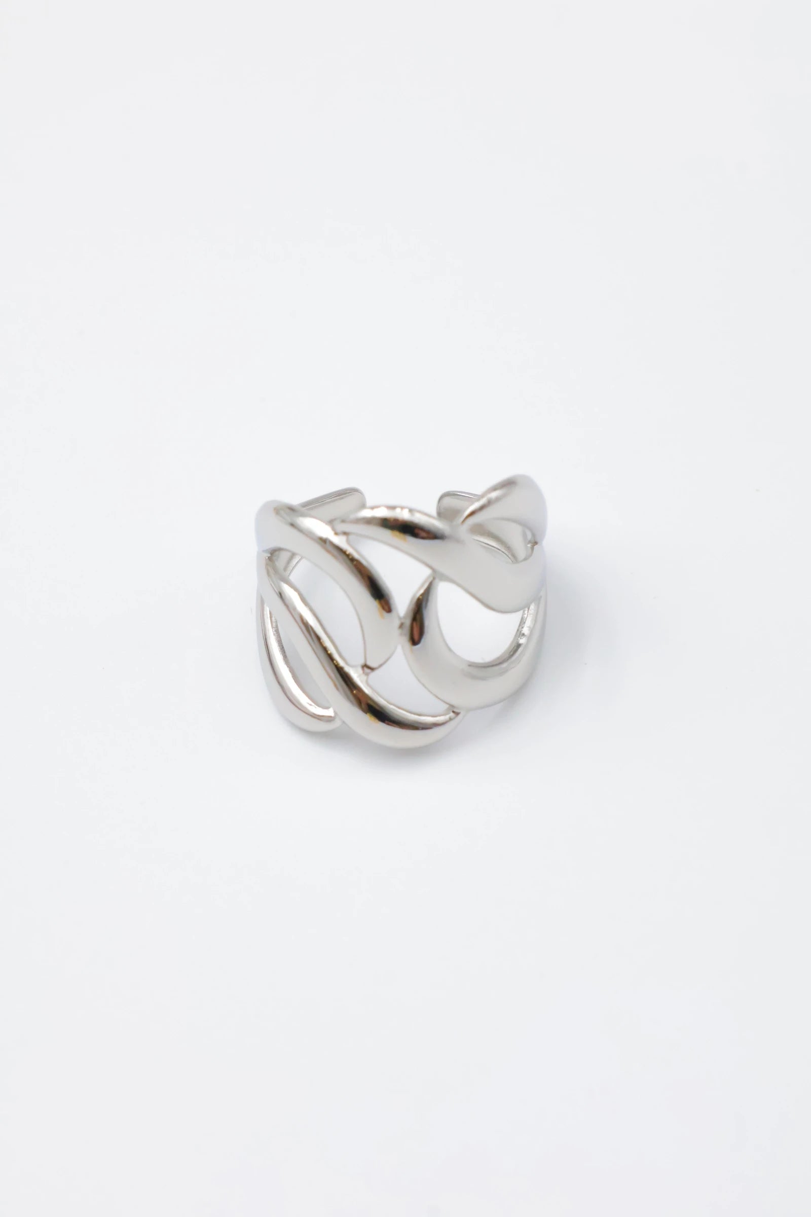 Bague ajustable en acier inoxydable - ARGENT