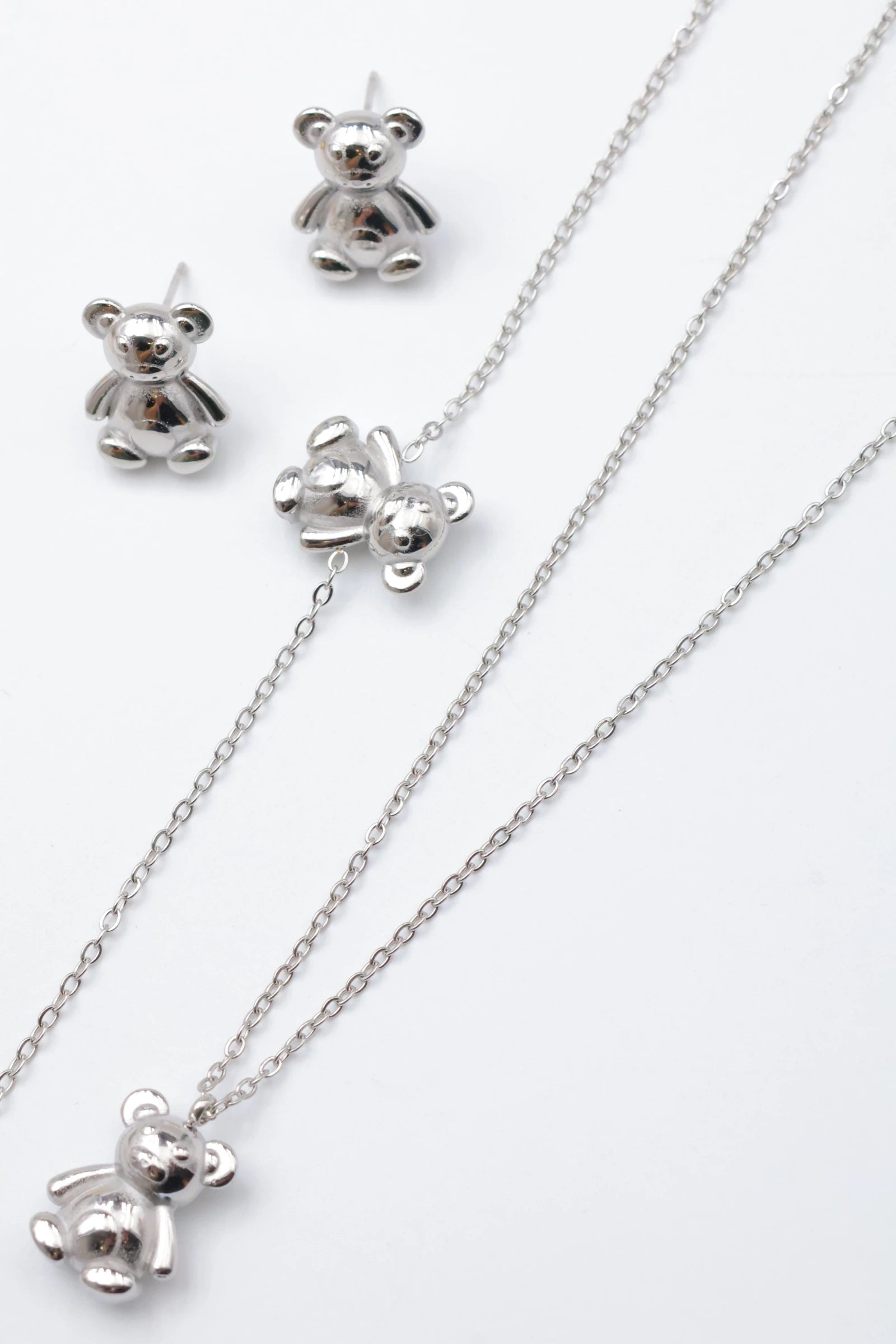 Parure de bijoux en acier inoxydable - ARGENT