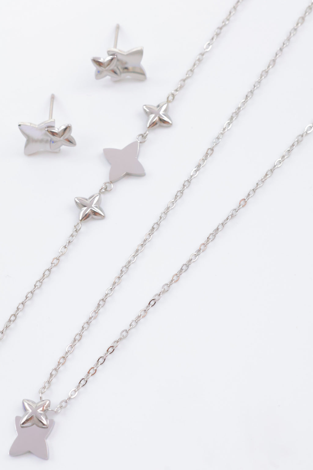 Parure de bijoux en acier inoxydable - ARGENT