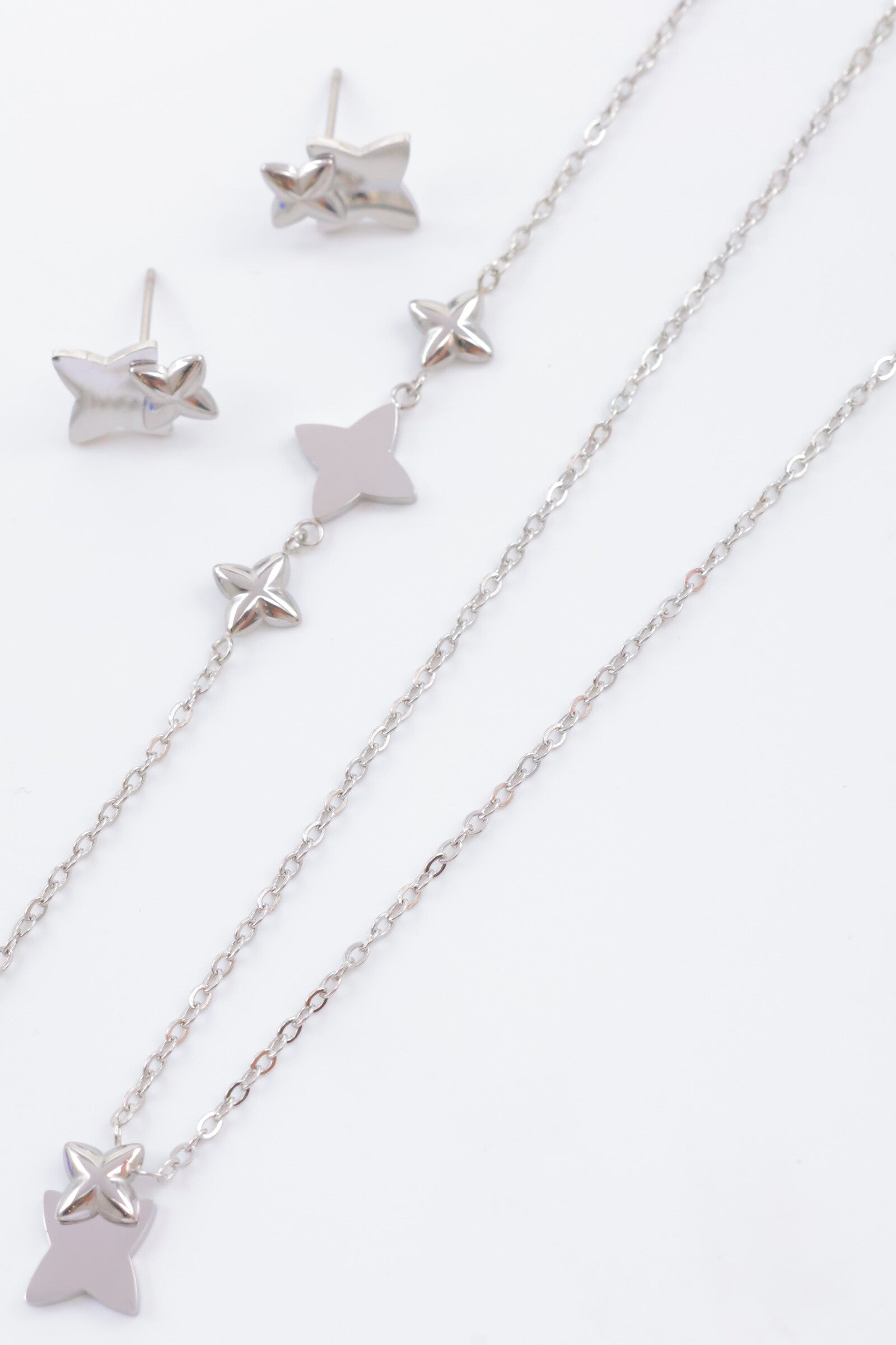 Parure de bijoux en acier inoxydable - ARGENT