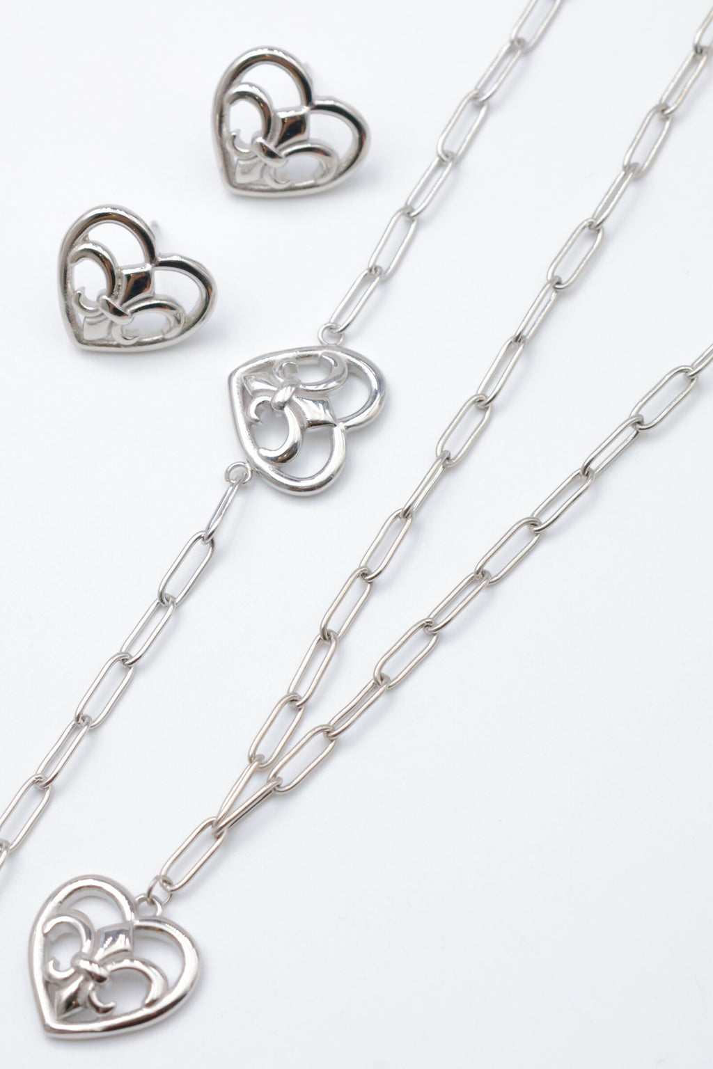 Parure de bijoux en acier inoxydable - ARGENT