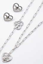 Parure de bijoux en acier inoxydable - ARGENT