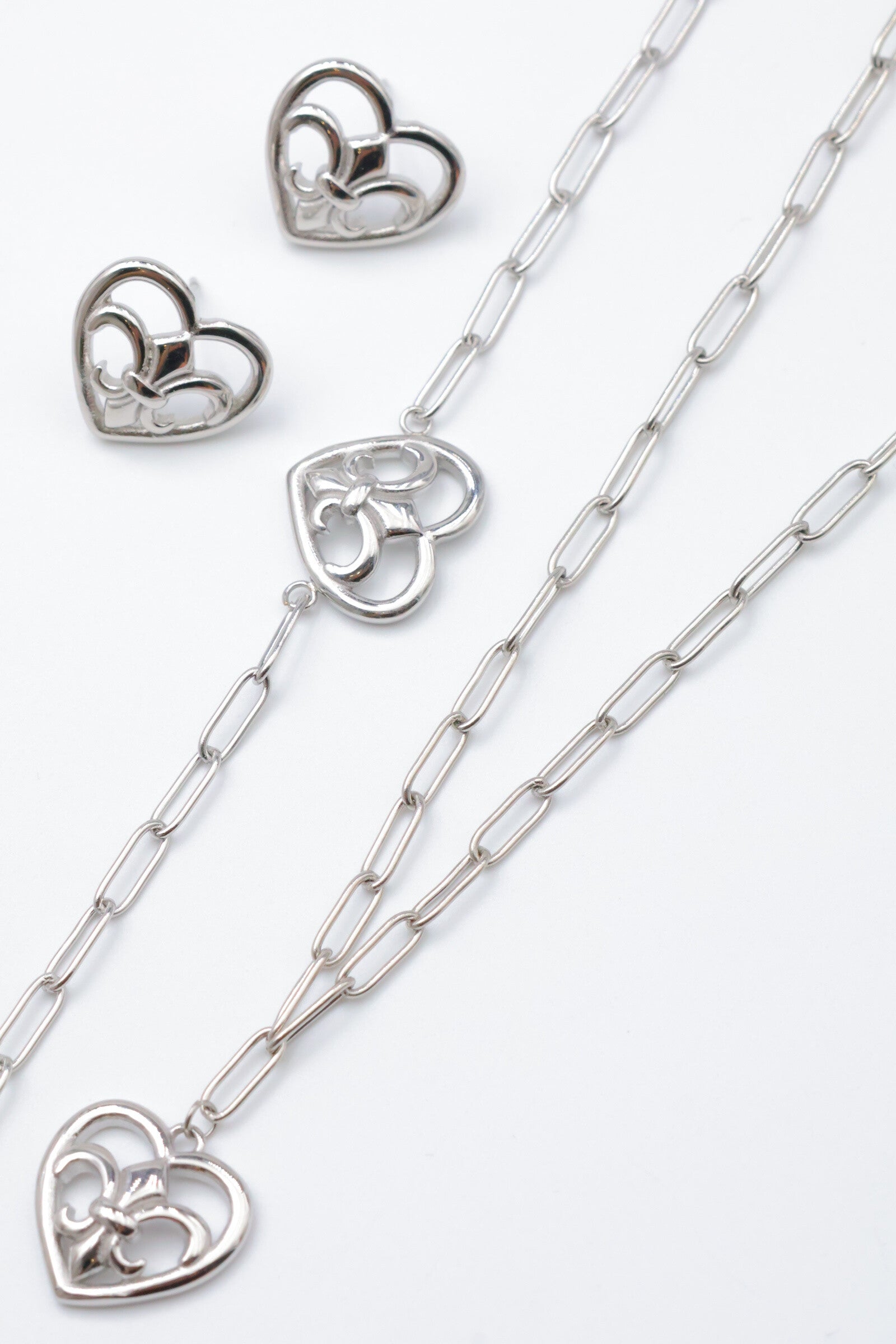 Parure de bijoux en acier inoxydable - ARGENT