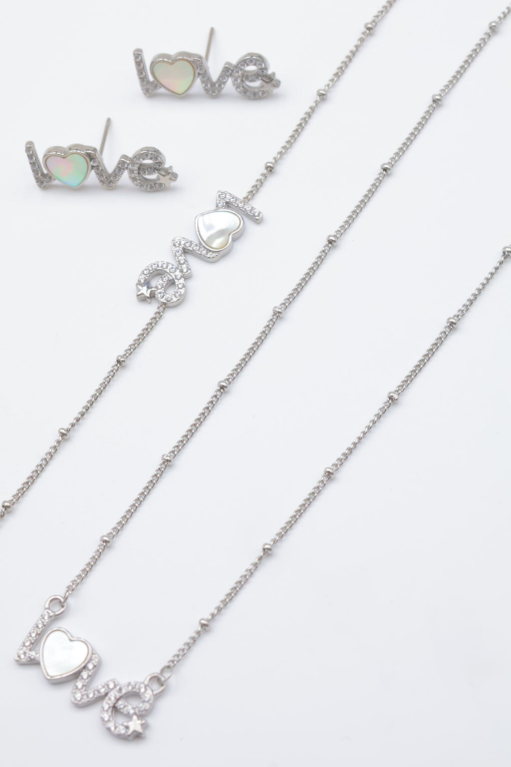 Parure de bijoux en acier inoxydable - ARGENT