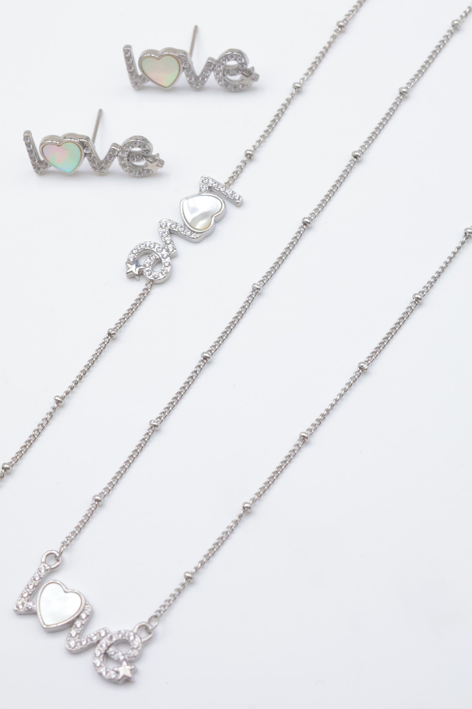 Parure de bijoux en acier inoxydable - ARGENT