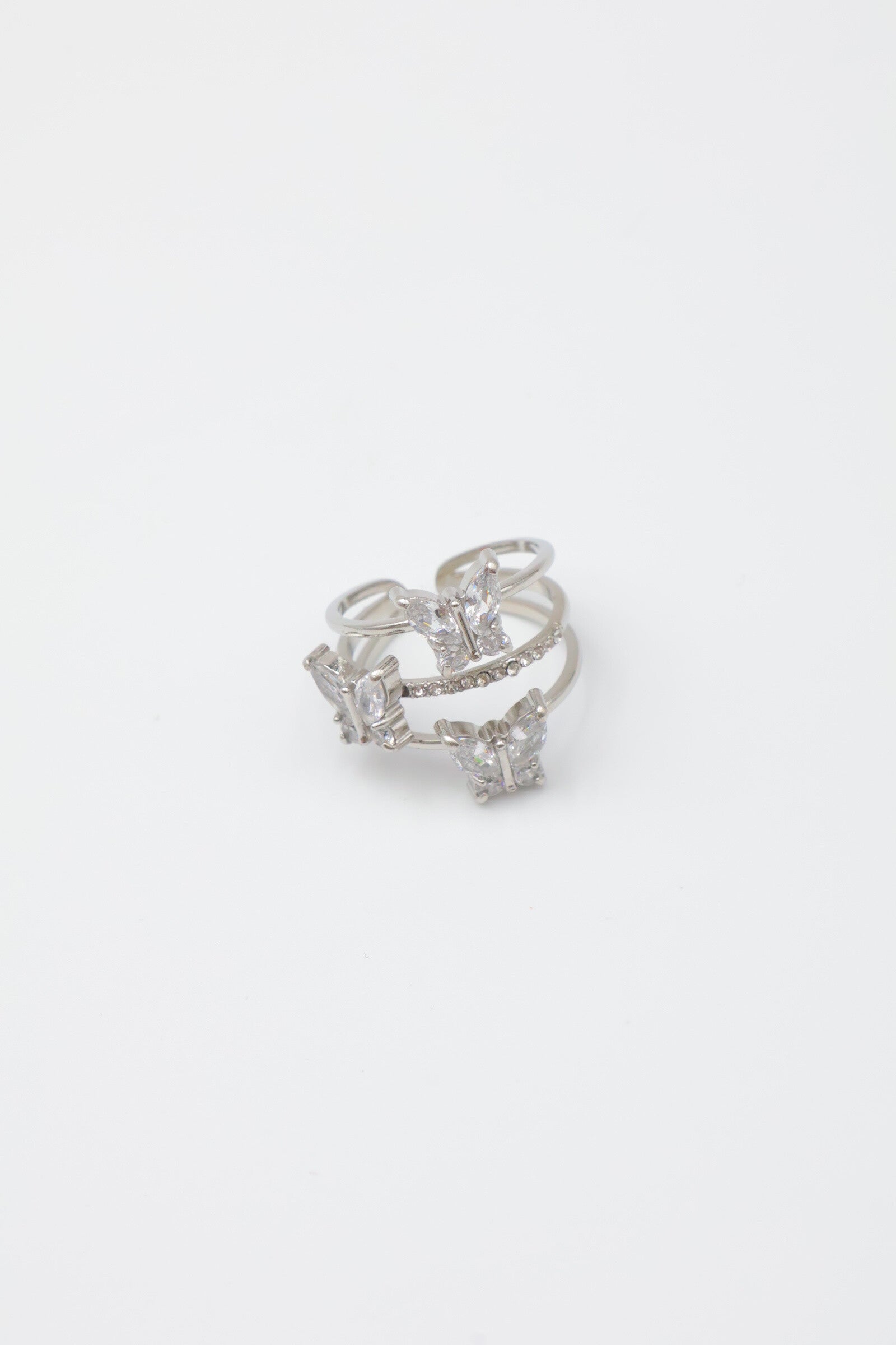 Bague ajustable en acier inoxydable - ARGENT