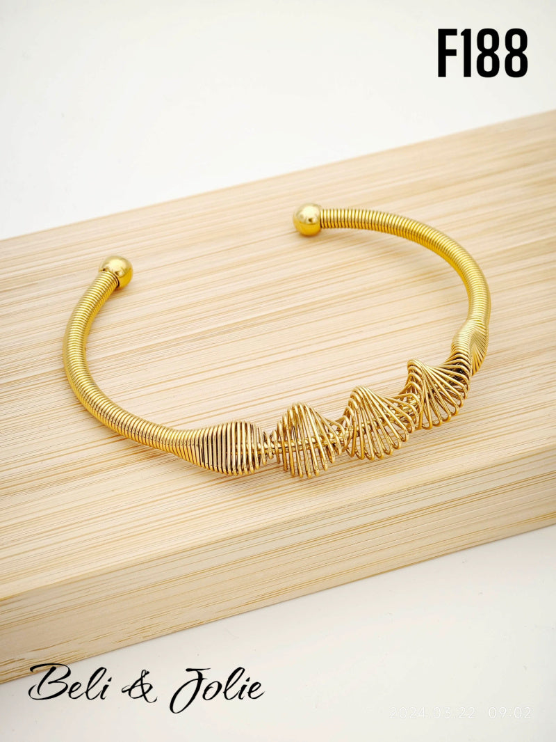 Bracelet jonc en acier inoxydable - DORÉ