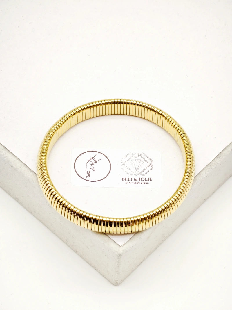 Bracelet jonc en acier inoxydable - DORÉ