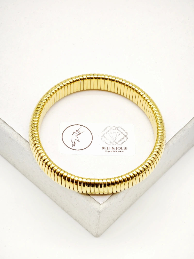 Bracelet jonc en acier inoxydable - DORÉ