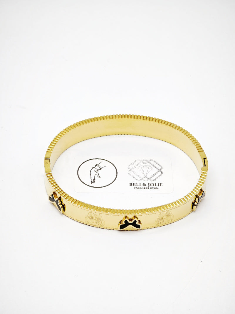 Bracelet jonc en acier inoxydable - DORÉ