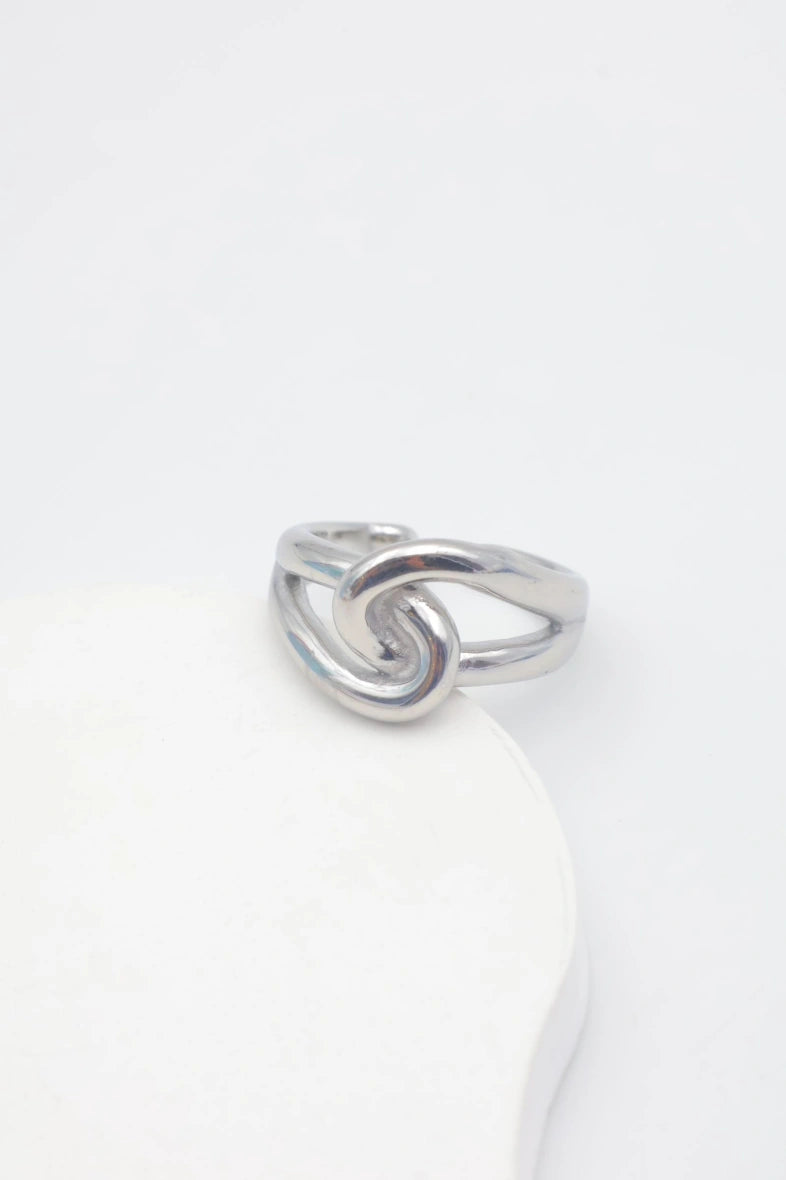 Bague en acier inoxydable ajustable - ARGENT