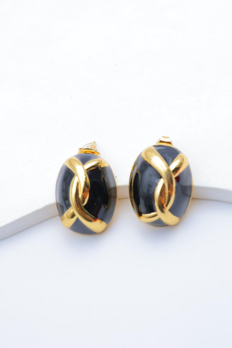 Boucles d'oreilles en acier inoxydable - NOIR