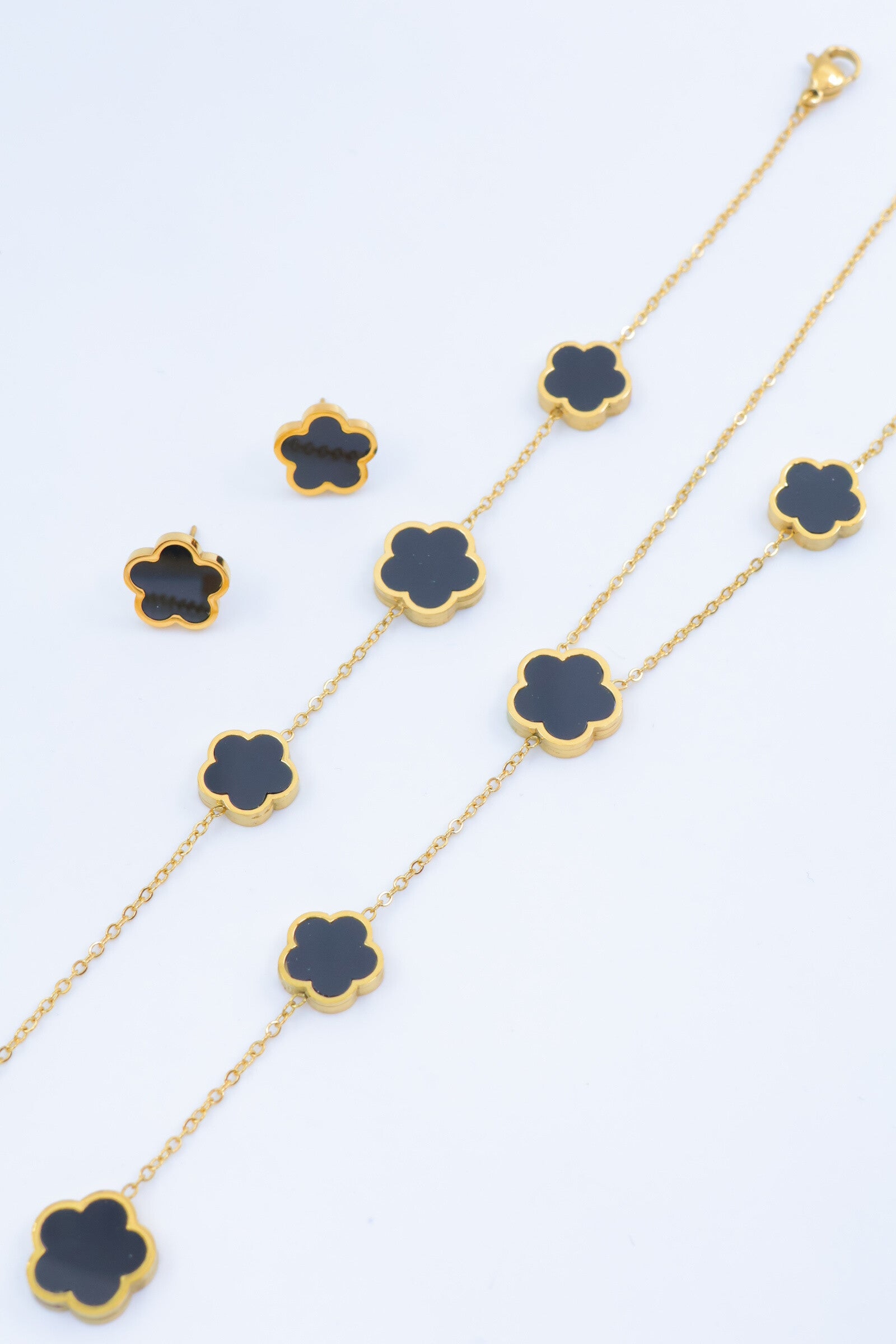 Parure de bijoux en acier inoxydable - NOIR