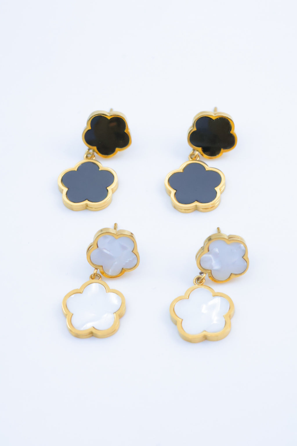 Boucles d'oreilles en acier inoxydable - BLANC