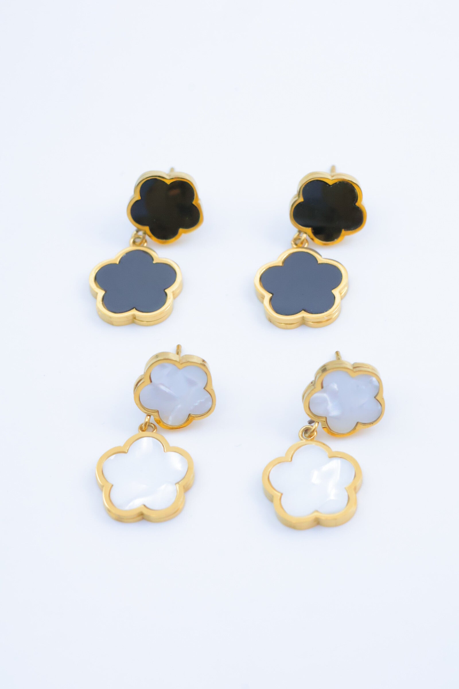 Boucles d'oreilles en acier inoxydable - BLANC