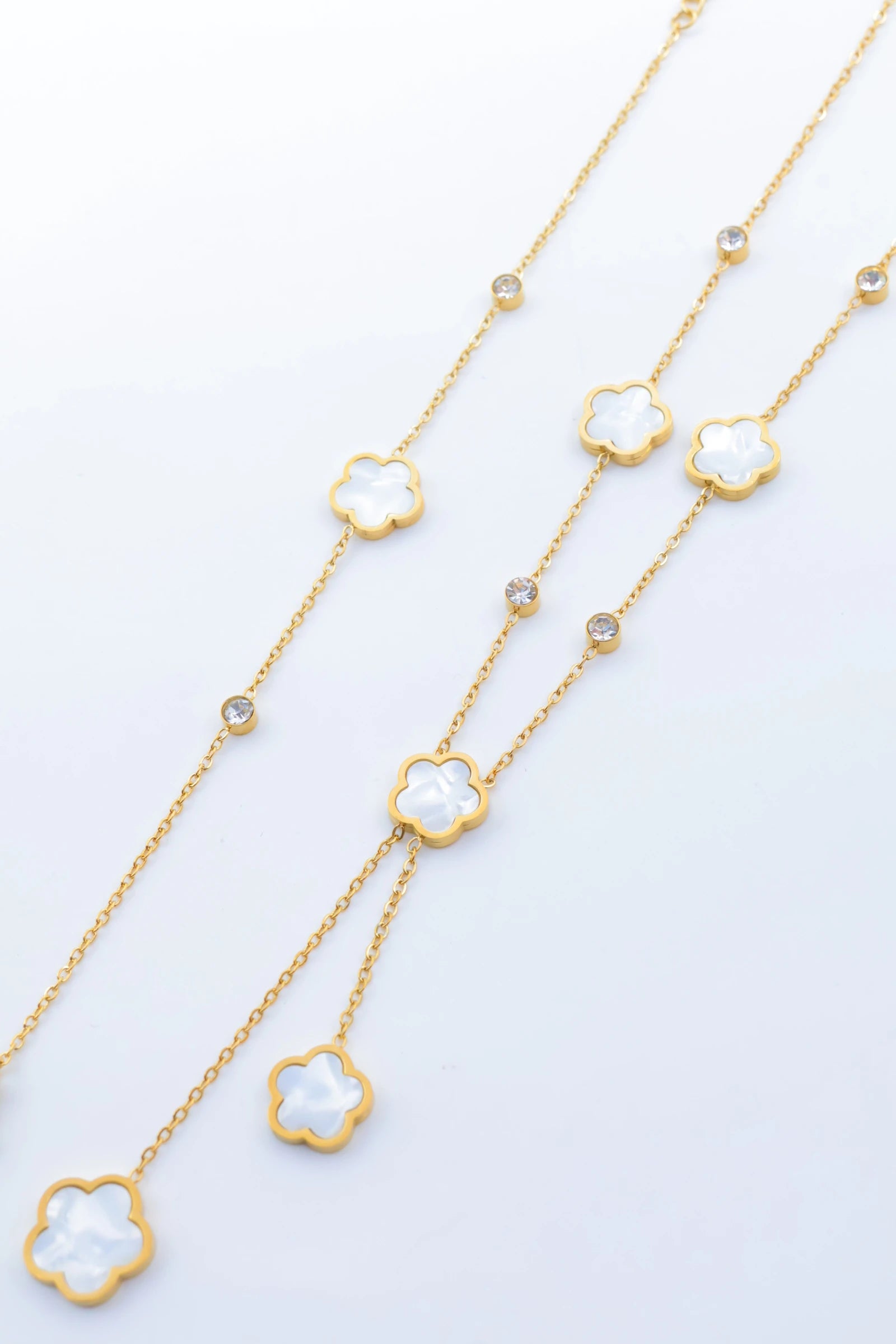 Parure de bijoux en acier inoxydable - BLANC
