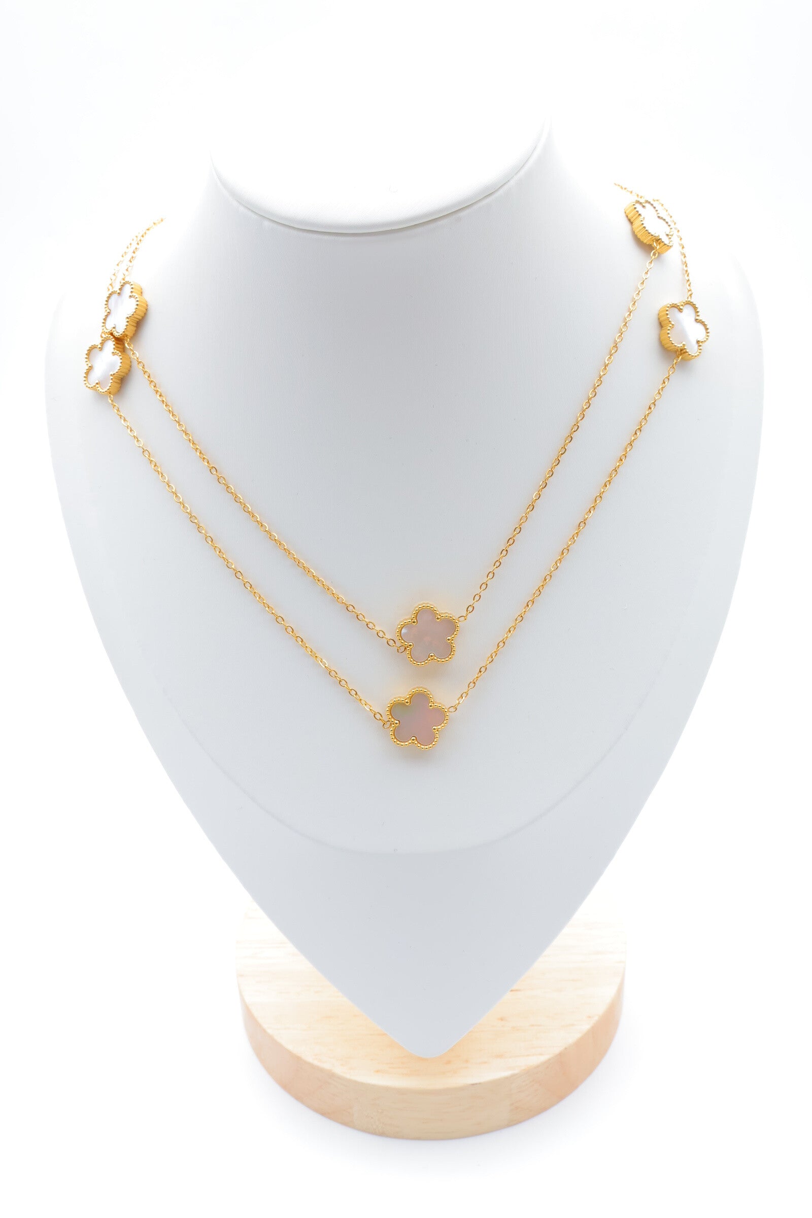 Collier sautoir en acier inoxydable - BLANC