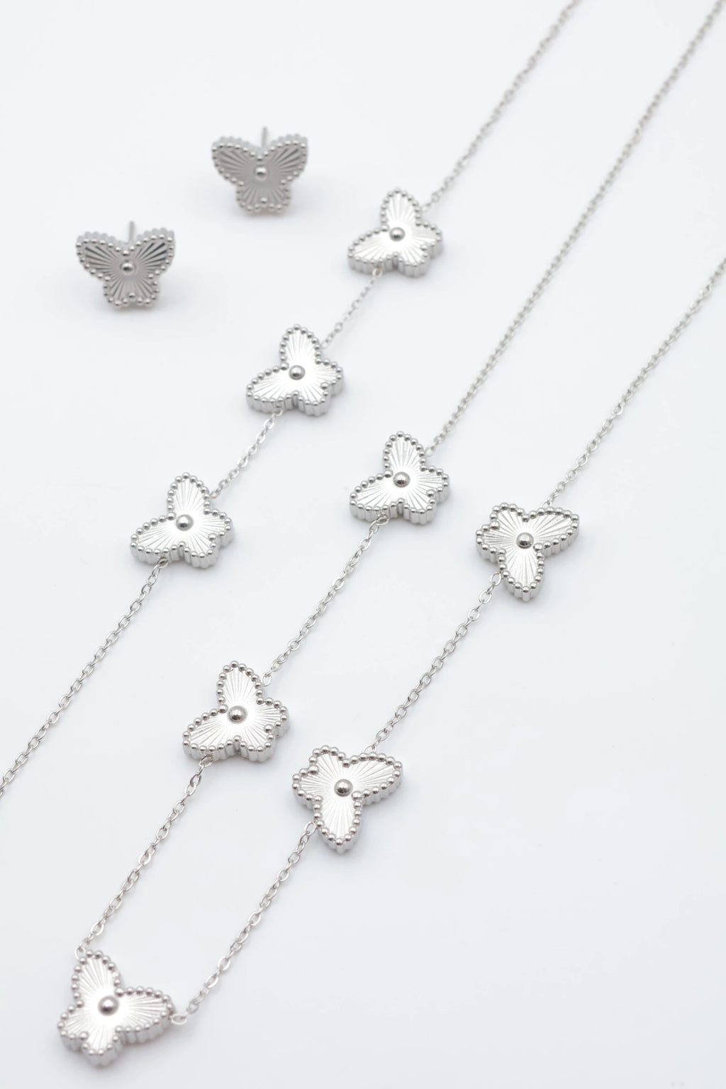 Parure de bijoux en acier inoxydable - ARGENT