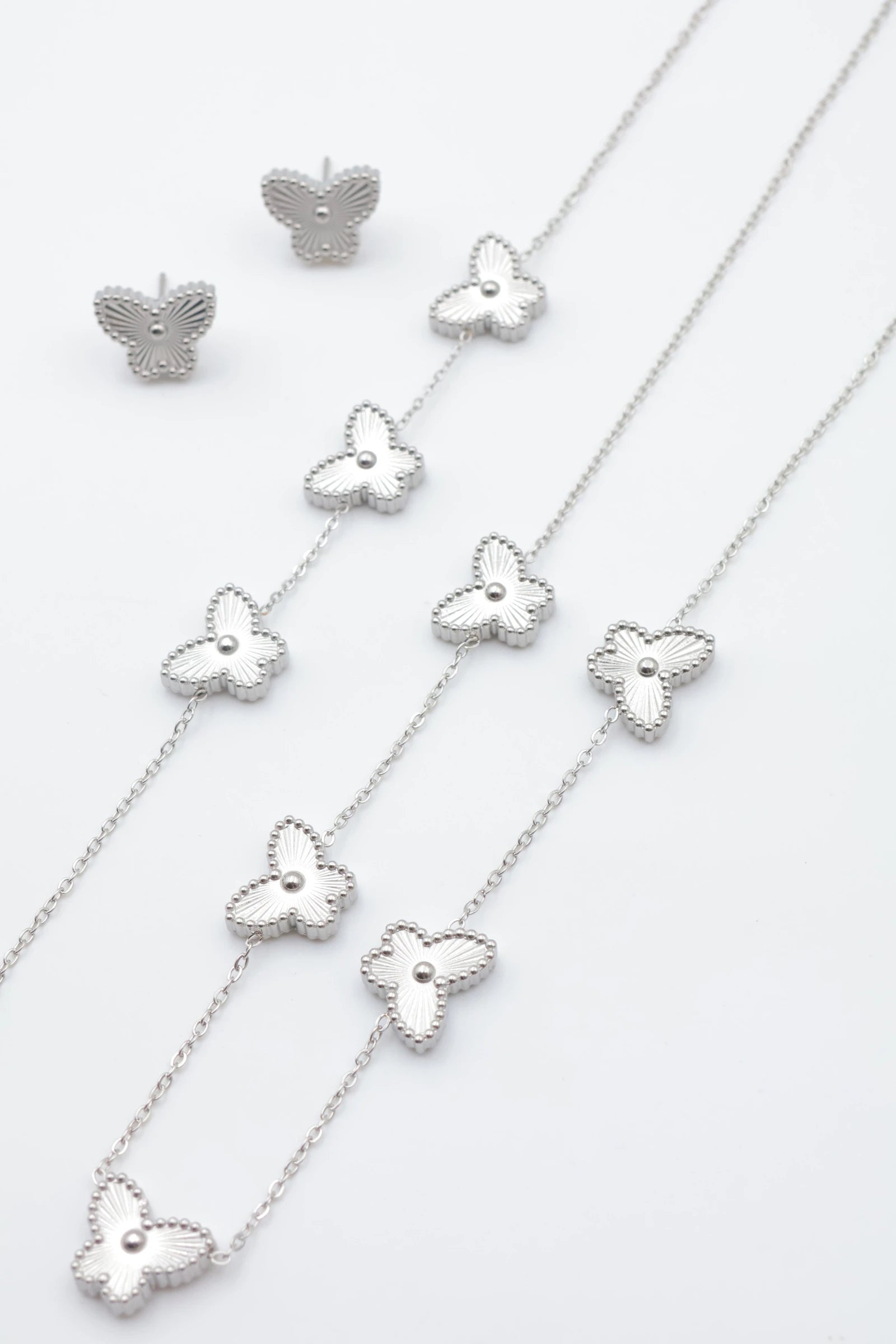 Parure de bijoux en acier inoxydable - ARGENT