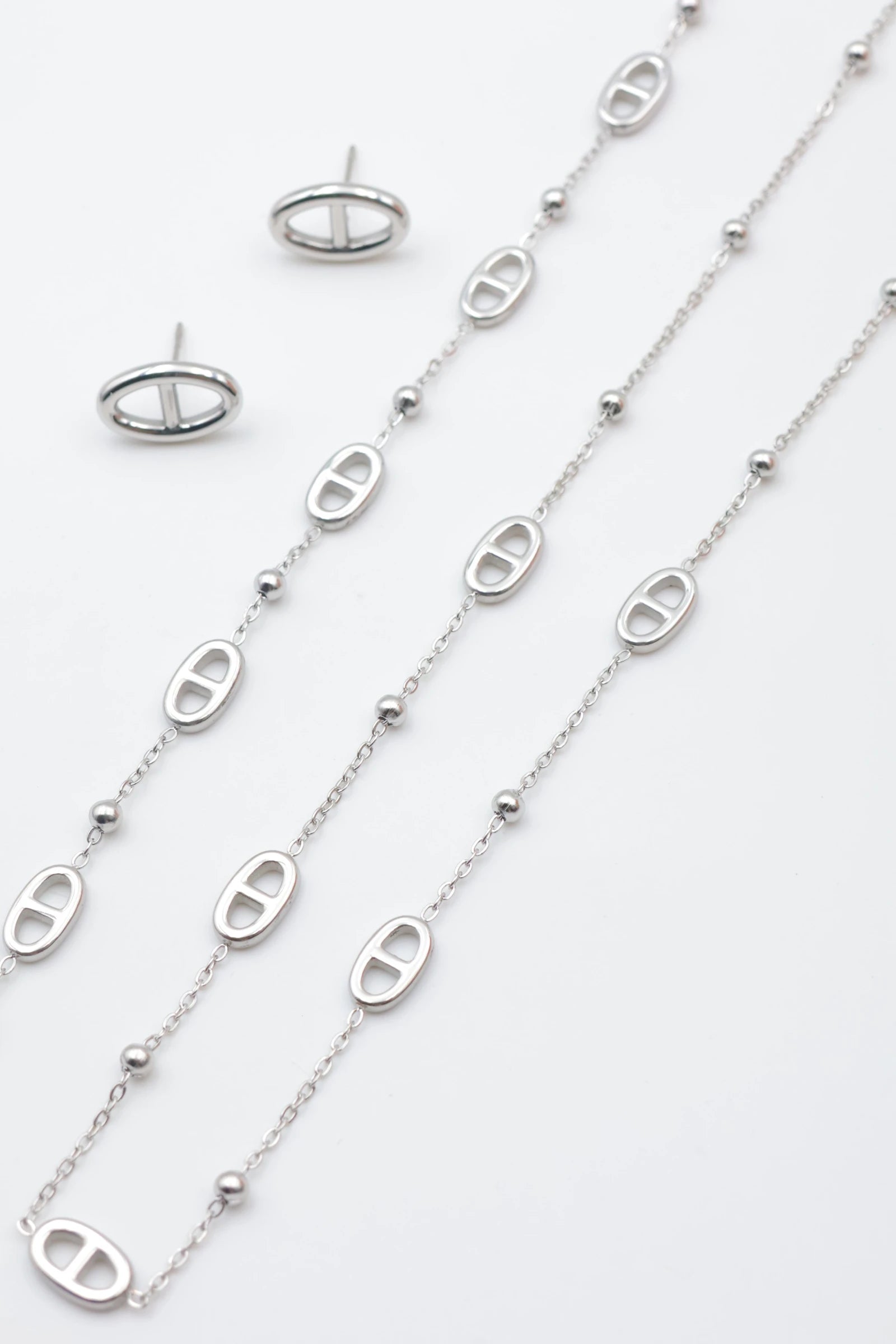 Parure de bijoux en acier inoxydable - ARGENT