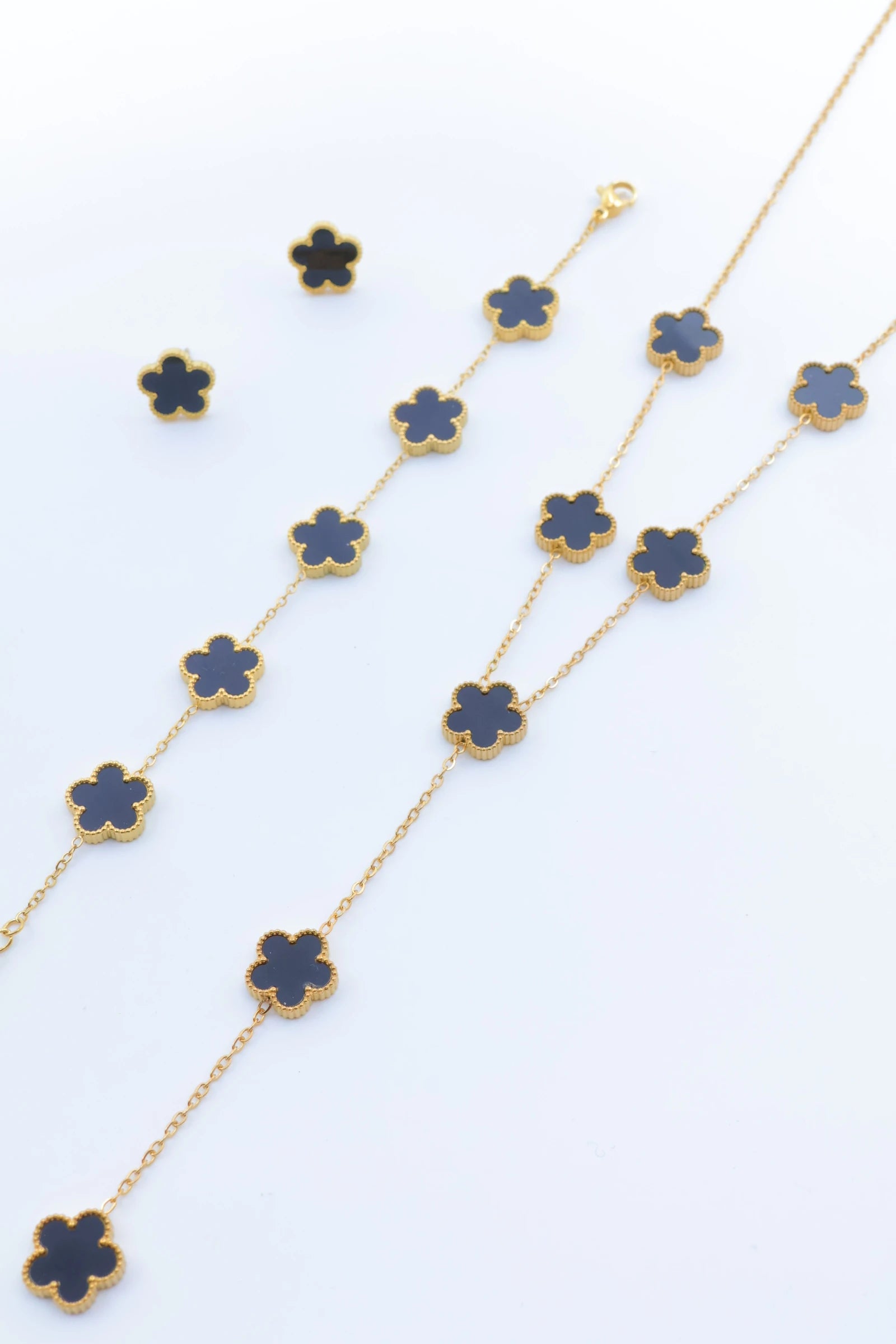 Parure de bijoux en acier inoxydable - NOIR