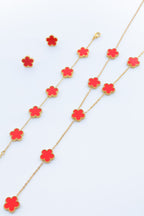 Parure de bijoux en acier inoxydable - ROUGE
