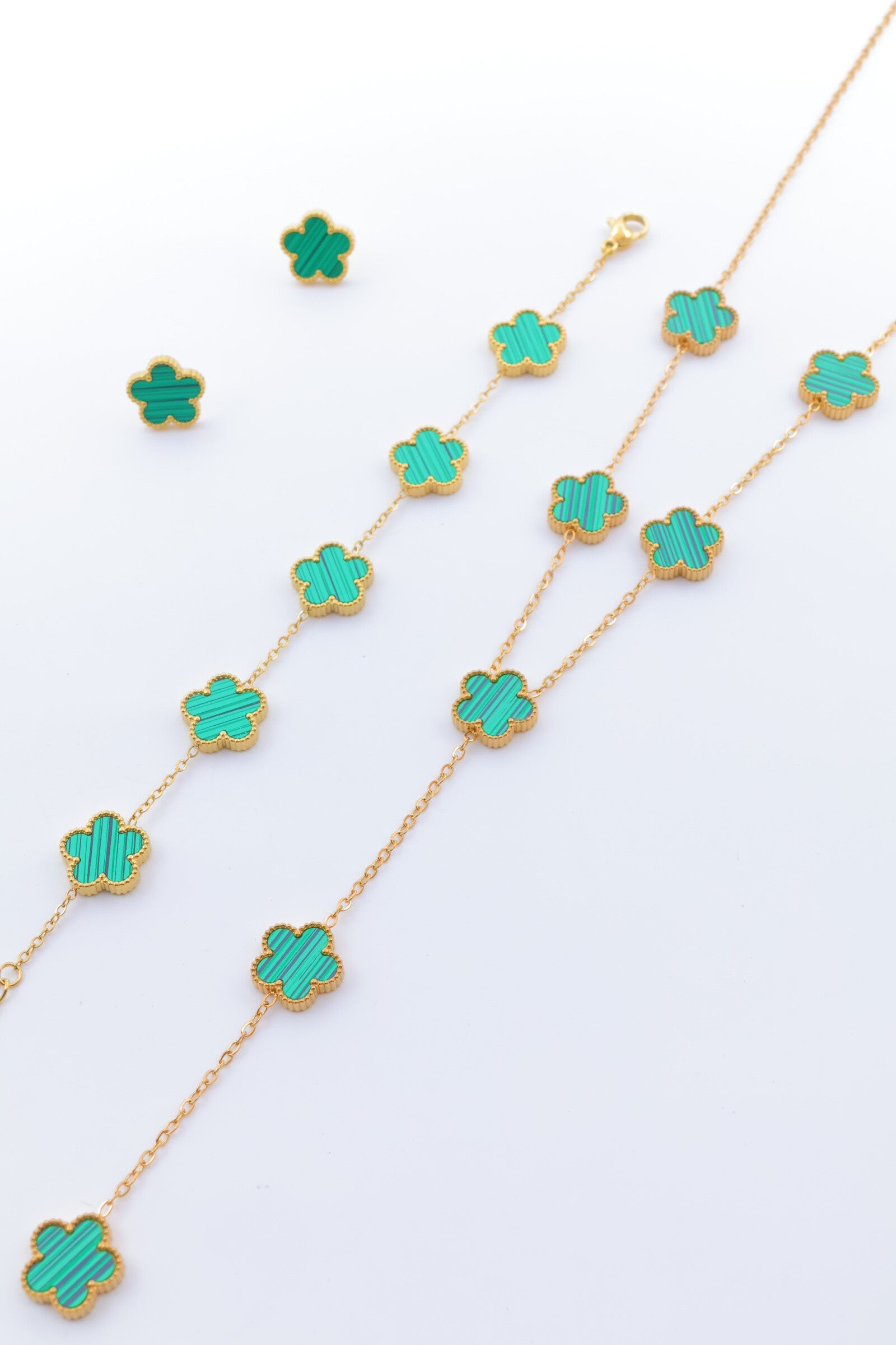Parure de bijoux en acier inoxydable - VERT