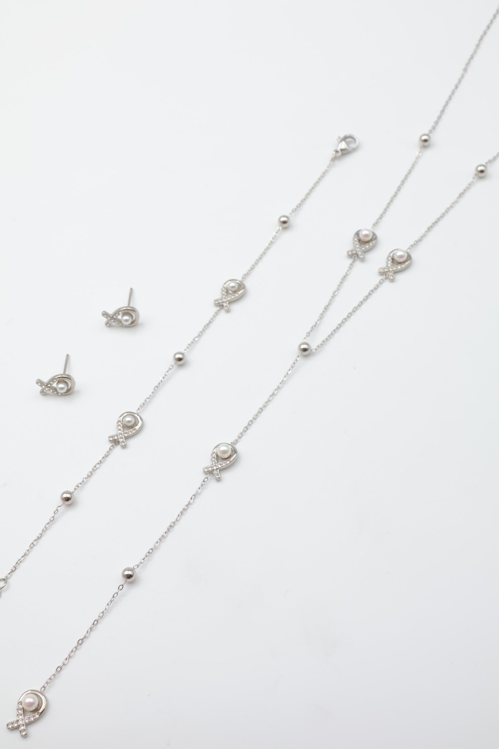 Parure de bijoux en acier inoxydable - ARGENT