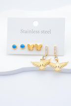 Lot de 3 boucles d'oreilles en acier inoxydable - DORÉ