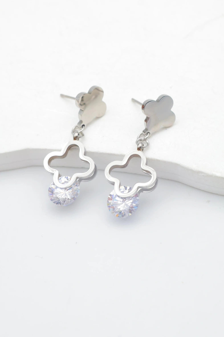 Boucles d'oreilles en acier inoxydable - ARGENT