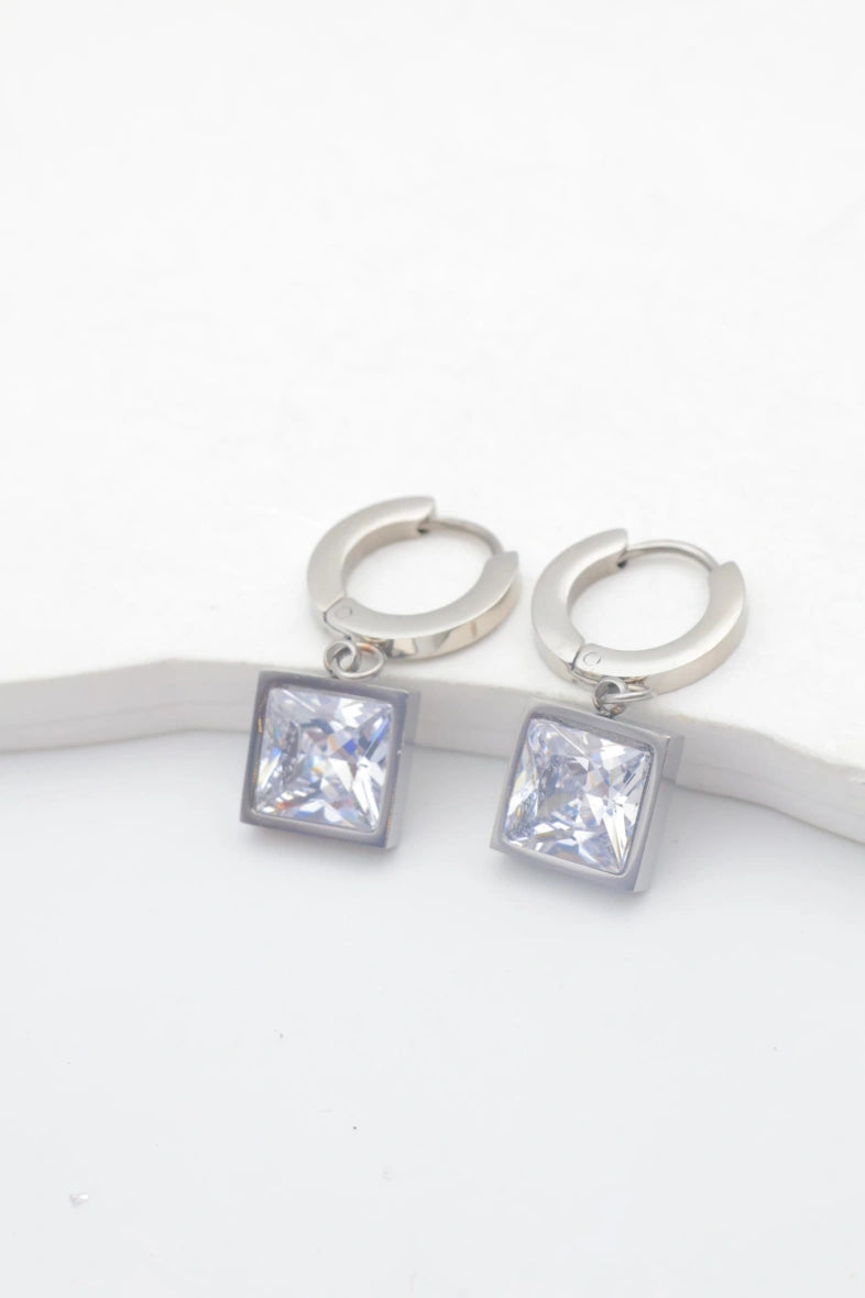 Boucles d'oreilles en acier inoxydable - ARGENT