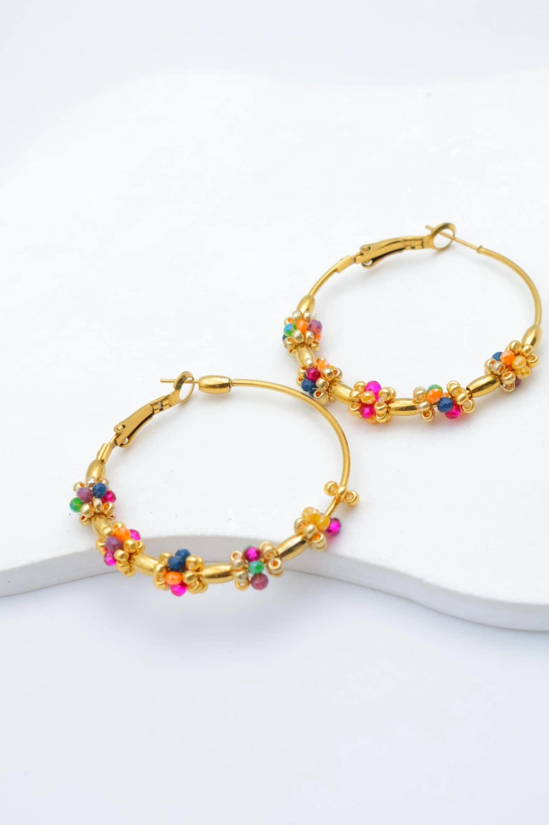 Boucles d'oreilles en acier inoxydable - MULTICOLORE
