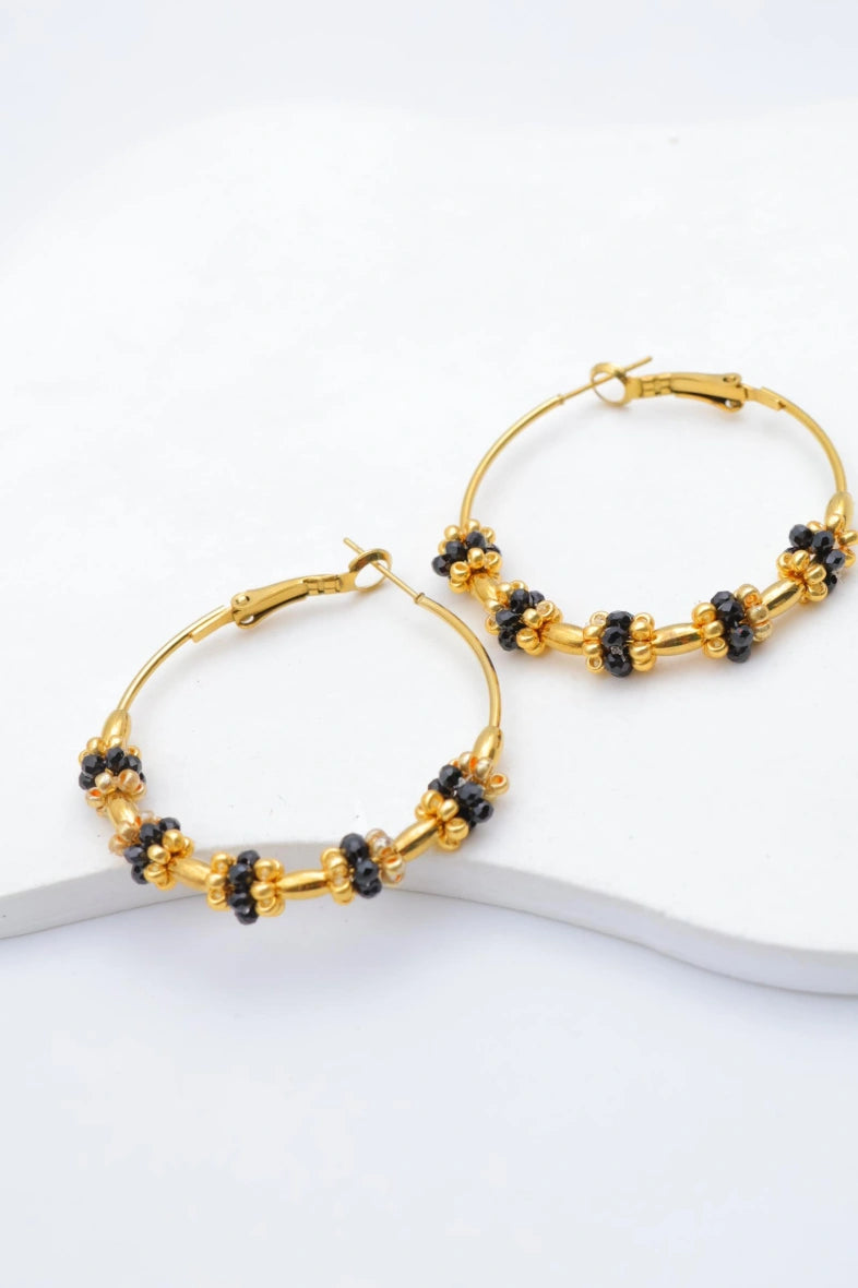 Boucles d'oreilles en acier inoxydable - NOIR
