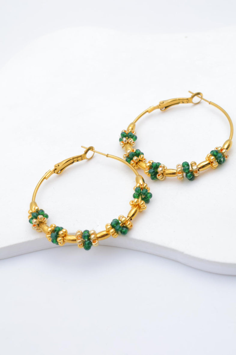 Boucles d'oreilles en acier inoxydable - VERT