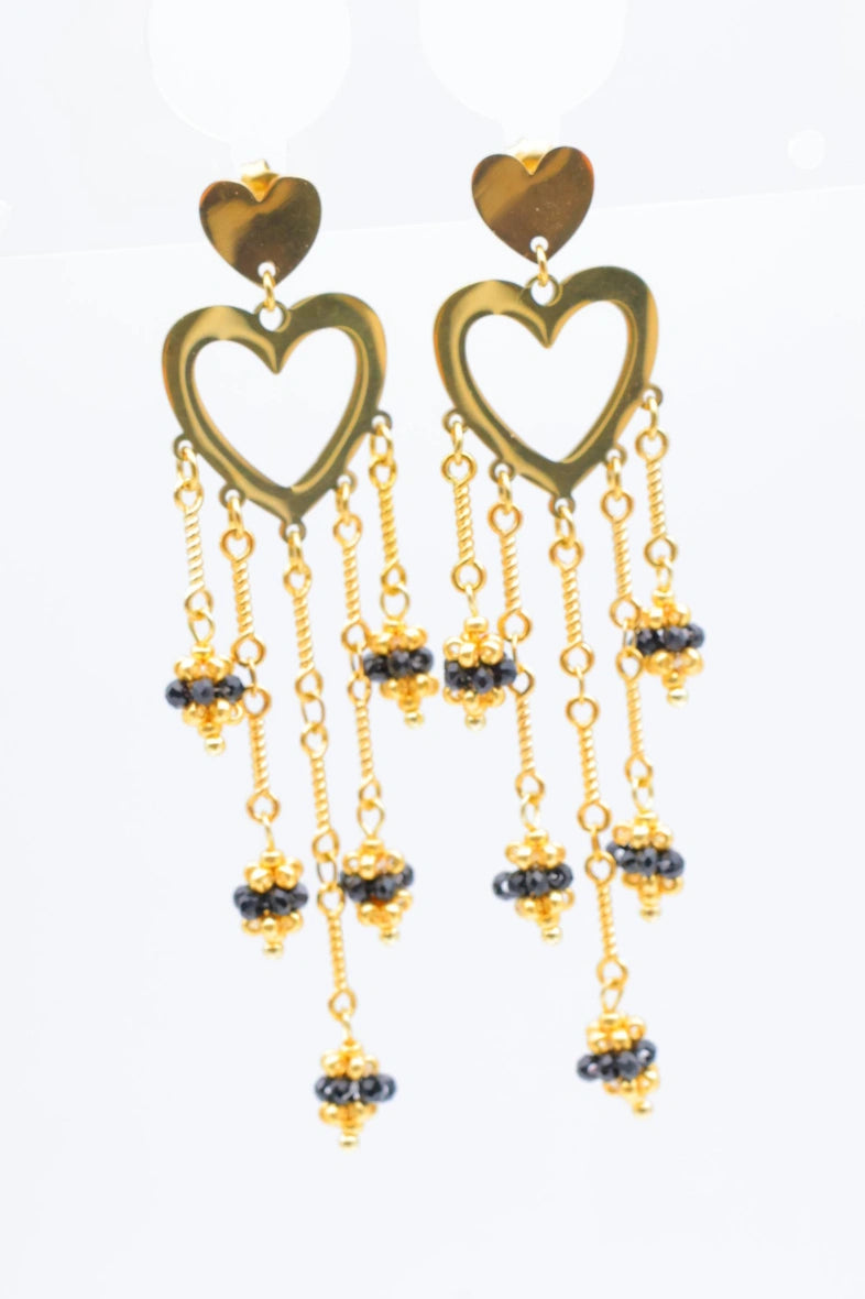 Boucles d'oreilles en acier inoxydable - NOIR