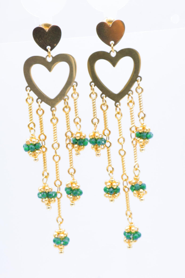 Boucles d'oreilles en acier inoxydable - VERT