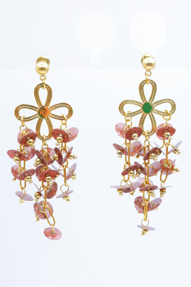Boucles d'oreilles en acier inoxydable - MARRON FONCÉ