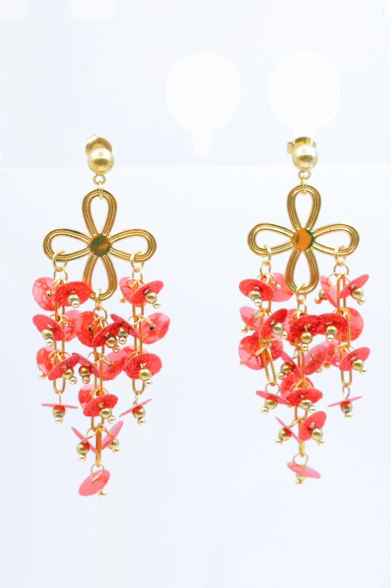 Boucles d'oreilles en acier inoxydable - ROUGE