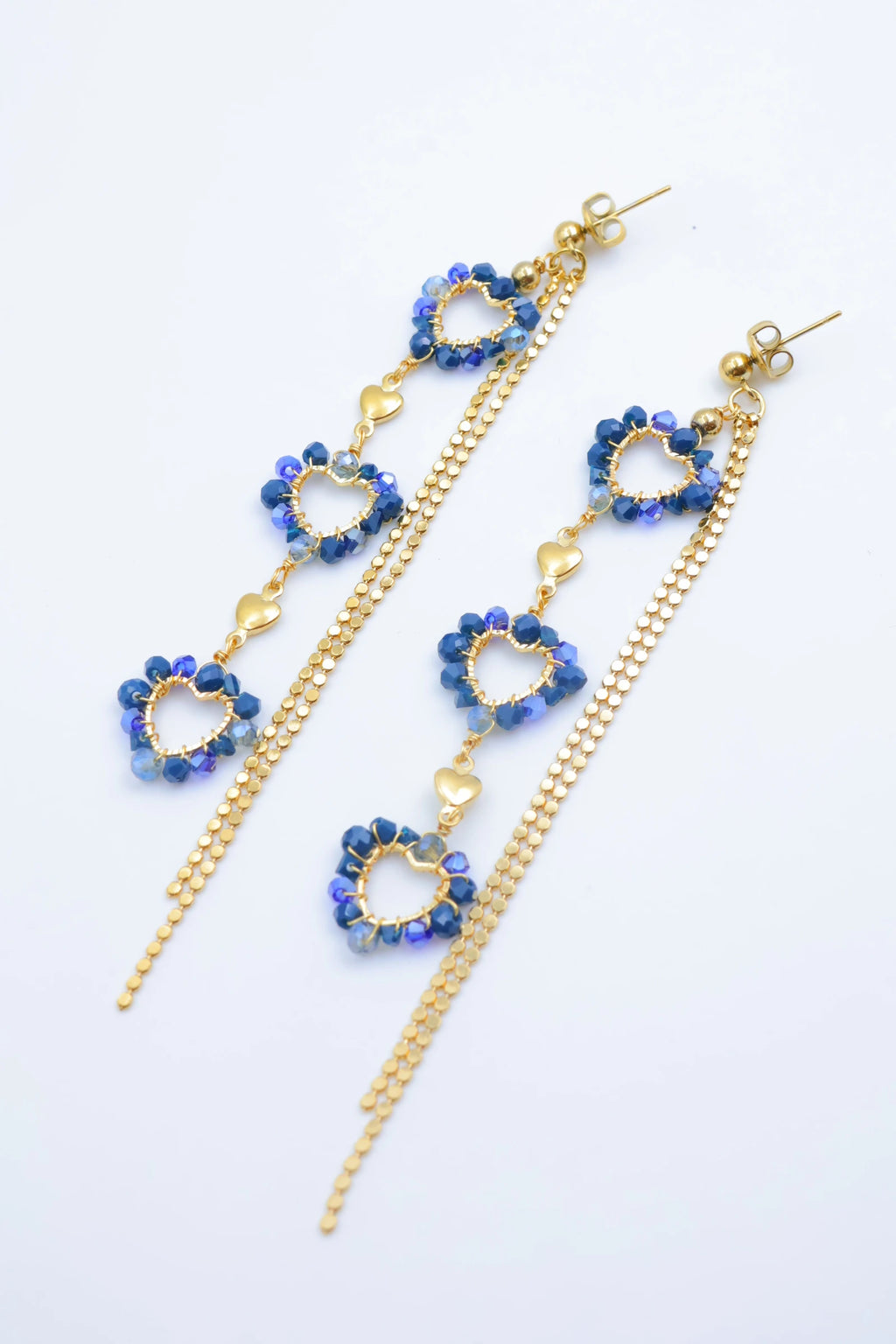 Boucles d'oreilles en acier inoxydable - BLEU