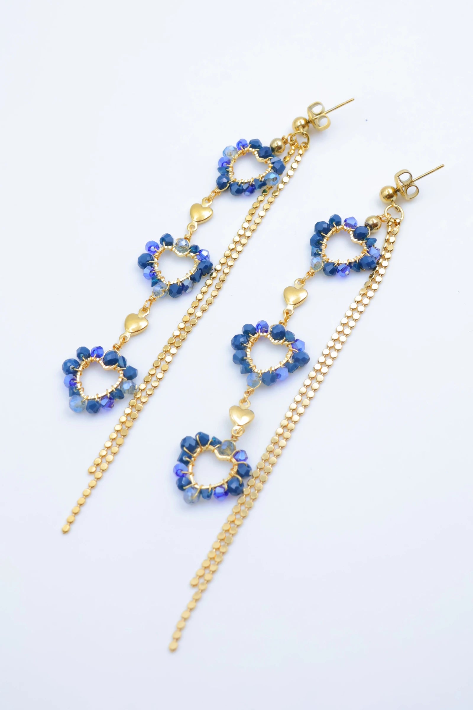 Boucles d'oreilles en acier inoxydable - BLEU