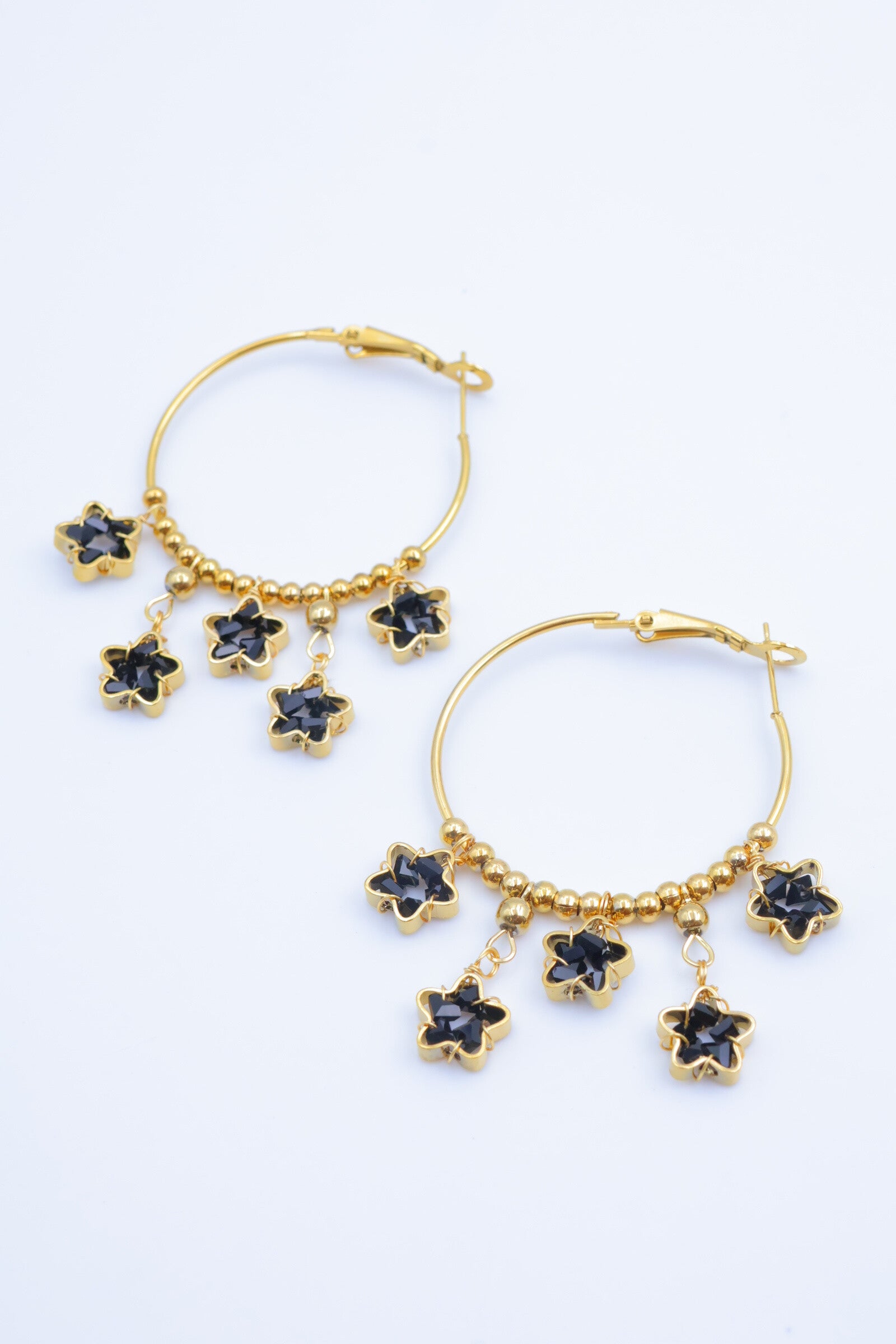 Boucles d'oreilles en acier inoxydable - NOIR