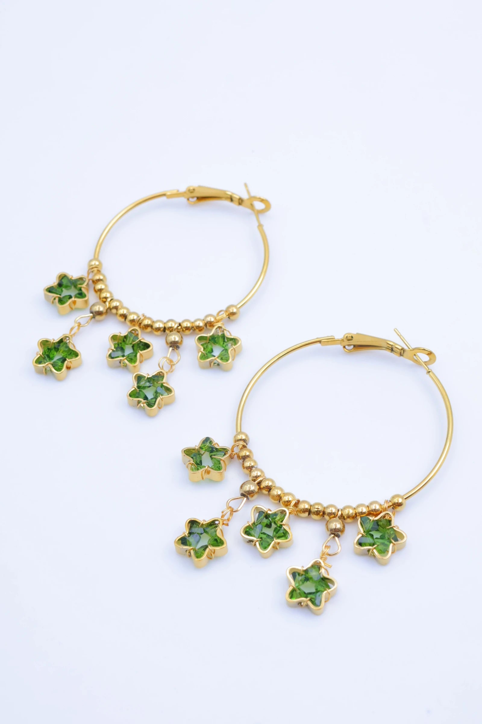 Boucles d'oreilles en acier inoxydable - VERT
