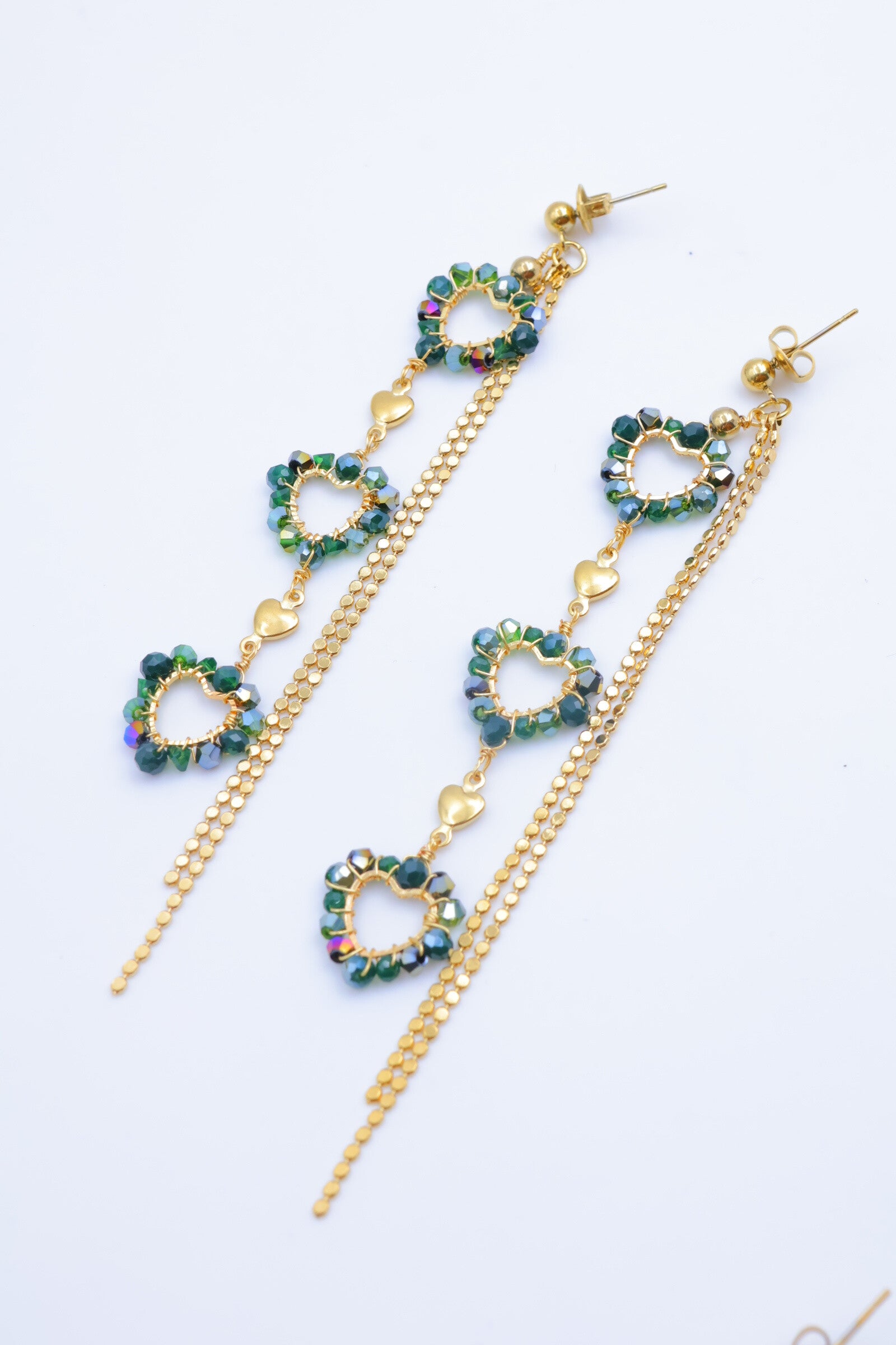 Boucles d'oreilles en acier inoxydable - VERT