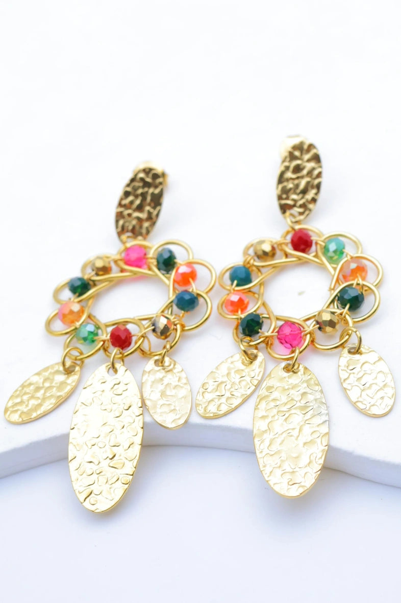 Boucles d'oreilles en acier inoxydable - MULTICOLORE