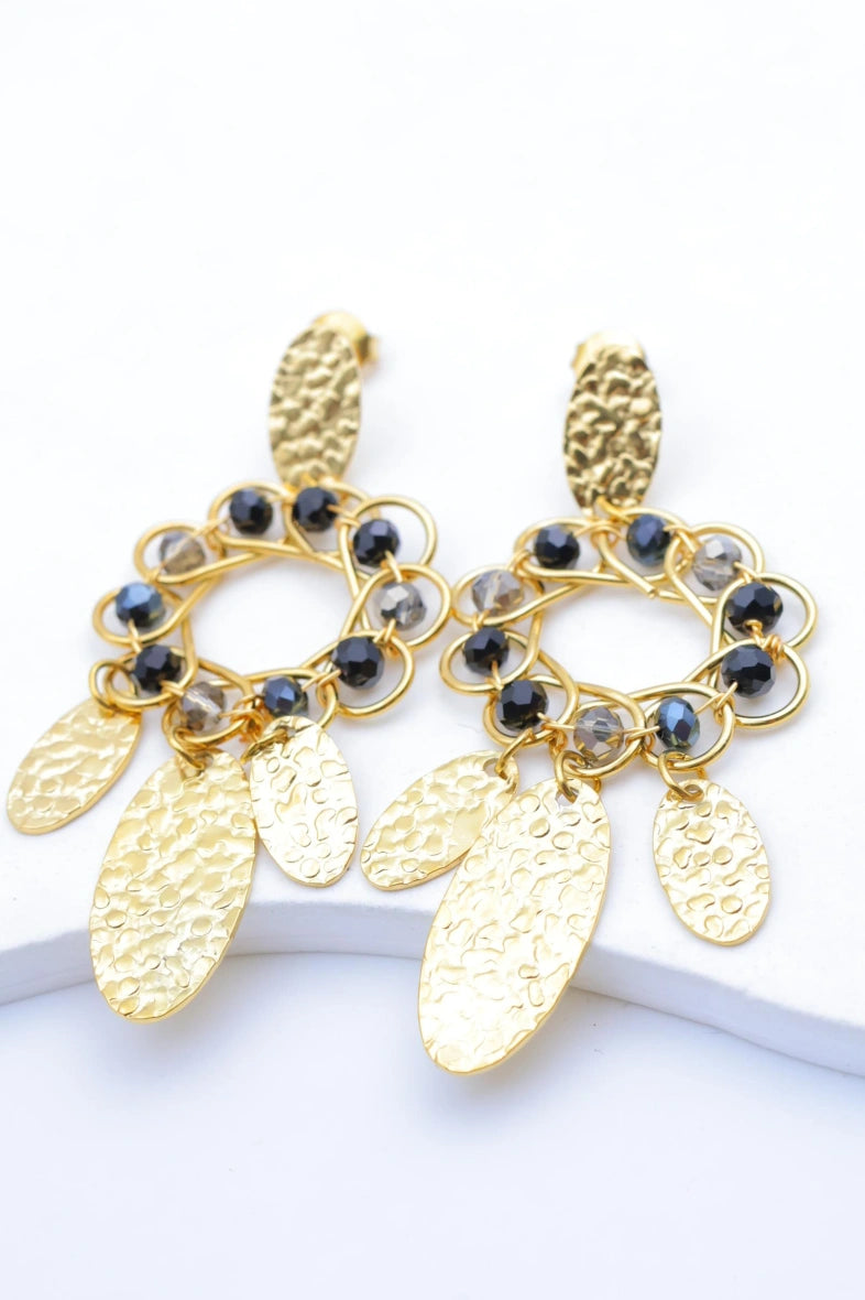 Boucles d'oreilles en acier inoxydable - NOIR