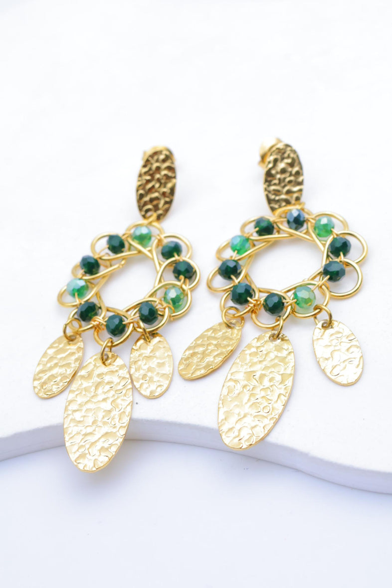 Boucles d'oreilles en acier inoxydable - VERT